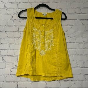 Sundance Sunlit Embroidered Blouse Size Small Yellow
